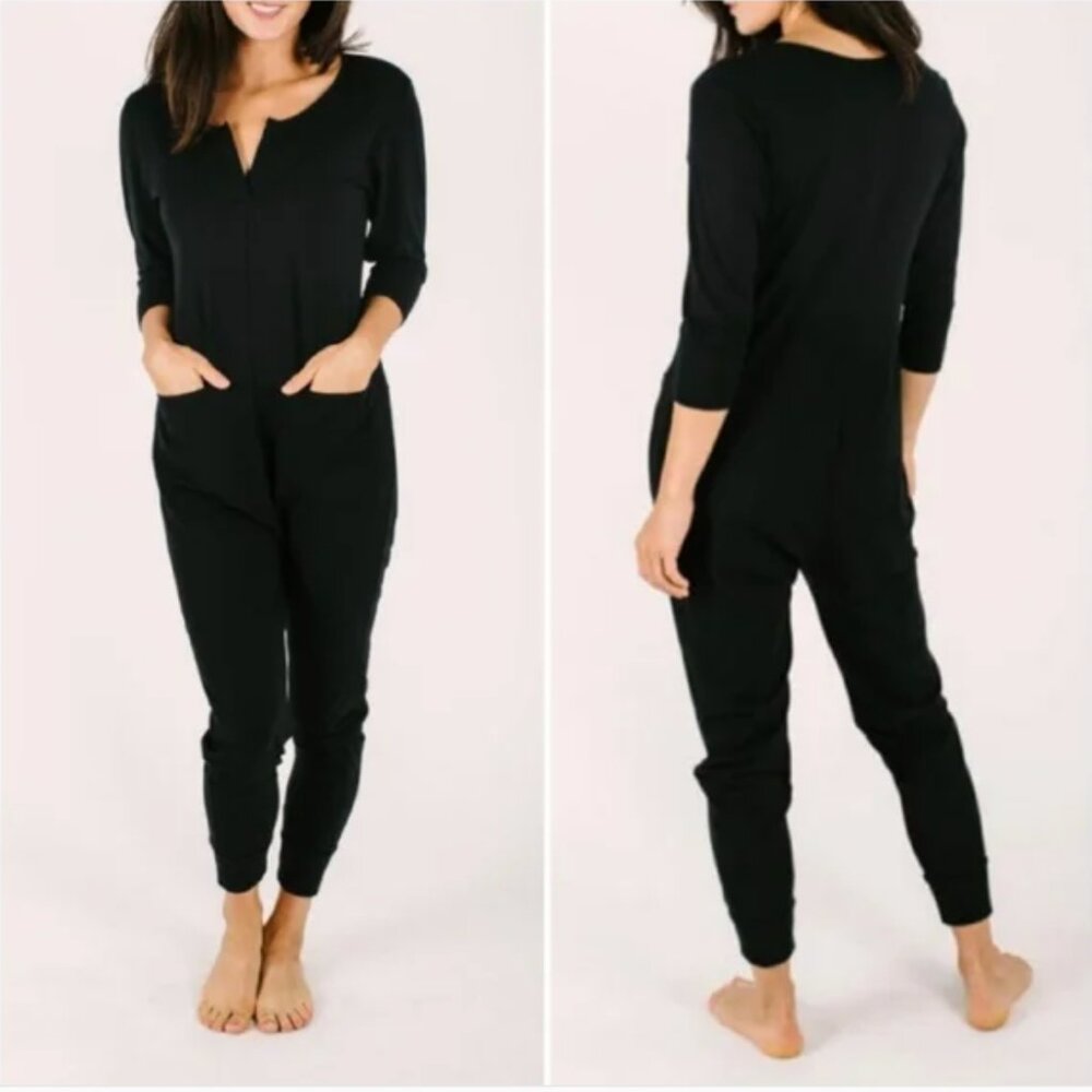 Smash + Tess Monday Romper in Black - XXS